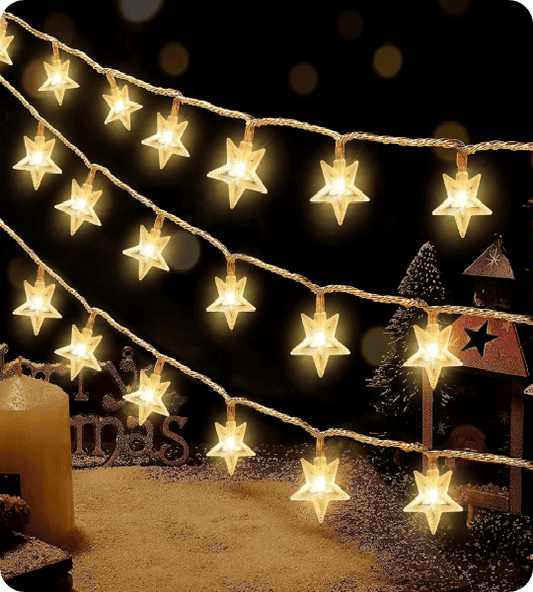 Waterproof LED Star Fairy Lights, Indoor-Outdoor Decor