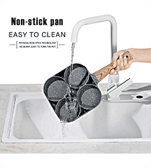 4 Hole Non-Stick Egg Frying Pan with Detachable Handle