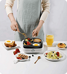 4 Hole Non-Stick Egg Frying Pan with Detachable Handle