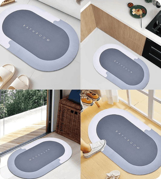 Quick-Dry Anti-Slip Rubber Backed Bathroom Mat