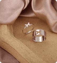 Golden Butterfly Metal Finger Rings for Couples (Pair)