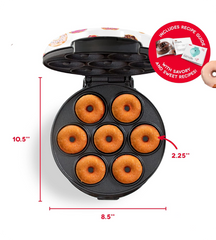 Mini Donut Maker: 7 Donuts, Non-Stick