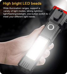 Versatile Rechargeable LED Torch Flashlight with Power Bank