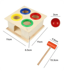 Wooden Hammer Ball Bench with Box Case Toy Set