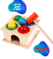 Wooden Hammer Ball Bench with Box Case Toy Set