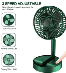 USB Rechargeable Adjustable Foldable Desk Fan