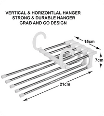 5-in-1 Stainless Steel Wardrobe Pant Rack Hanger