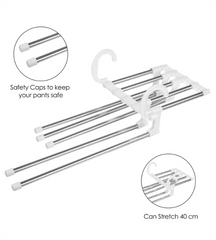 5-in-1 Stainless Steel Wardrobe Pant Rack Hanger