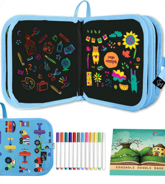 Kids Erasable Doodle Book With 12 Watercolor Pens