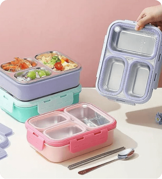 Leak-Proof Lunch Box with 3 Compartments