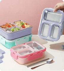 Leak-Proof Lunch Box with 3 Compartments