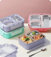 Leak-Proof Lunch Box with 3 Compartments