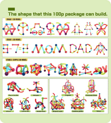 Magnetic Building Sticks Blocks Toy Play Set (32 Pcs)