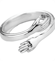 Couples Exclusive Silver Plated Hug Rings (Pack of 2)