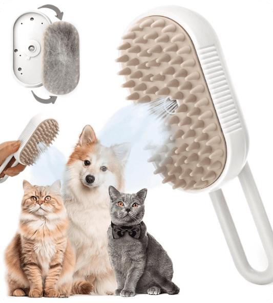 3 in 1 Pet Hair Removal Steam Brush (Multicolor)