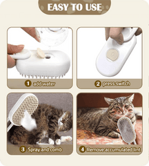 3 in 1 Pet Hair Removal Steam Brush (Multicolor)