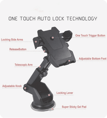 360° Rotational Car Mobile Holder with One-Click Technology