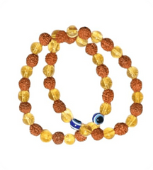 Rudraksha Citrine Crystal Bracelet (Exclusive)