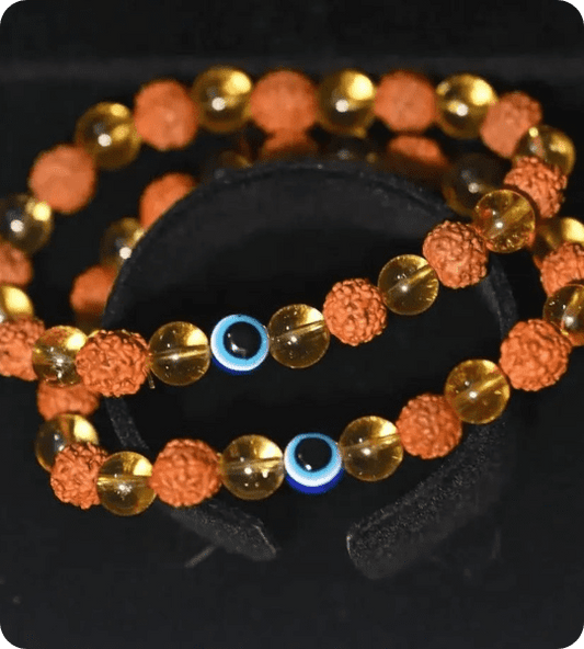 Rudraksha Citrine Crystal Bracelet (Exclusive)