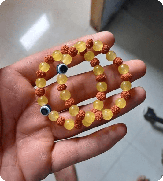 Rudraksha Citrine Crystal Bracelet (Exclusive)