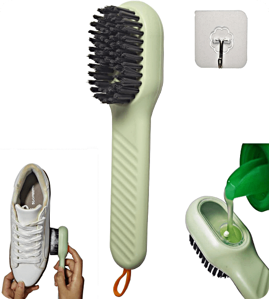 Liquid Shoe Brush with Dispenser & Cartridge