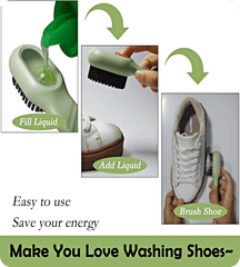 Liquid Shoe Brush with Dispenser & Cartridge