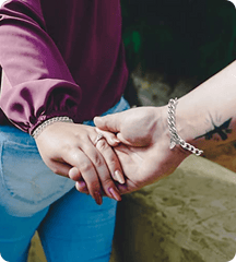 Silver Heart Magnetic Couple Chain Bracelet