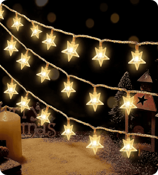 Waterproof LED Star Fairy Lights, Indoor-Outdoor Decor