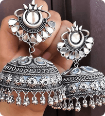 Classic Silver Jhumkas for Timeless Elegance in Women