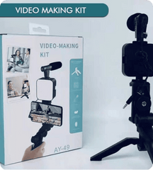 Phone Vlogger Kit with Microphone, LED & Tripod Stand