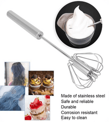 Stainless Steel Manual Hand Push Blender Mixer